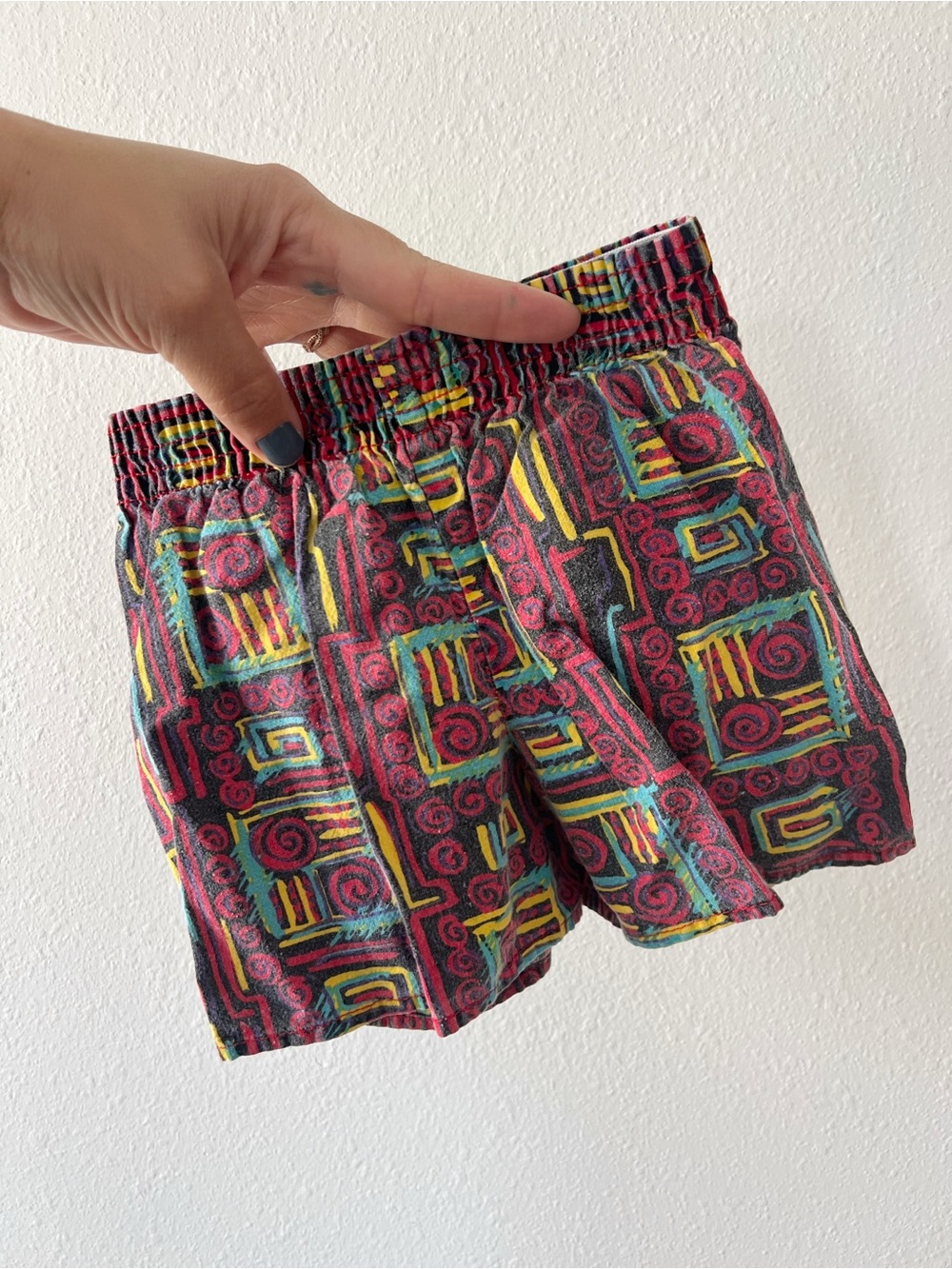 VINTAGE | Abstract 80s 90s Pull On Shorts | 24 mos